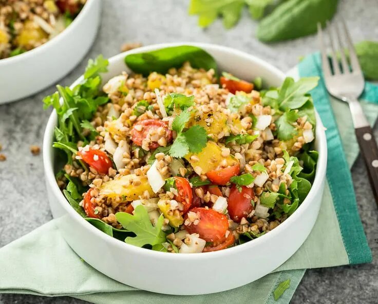 Каша с овощами рецепт с фото Roasted Buckwheat Salad ส ต ร อ า ห า ร