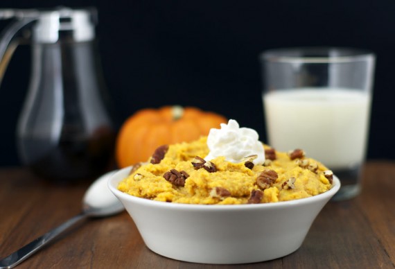 Каша с тыквой фото Pumpkin Pie Polenta For Halloween Team Breakfast