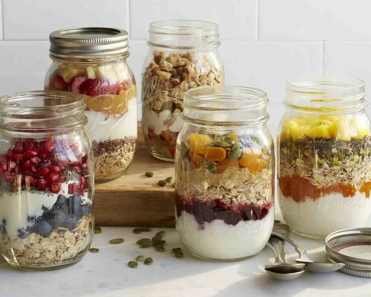 Каша в банке фото 30-Second Breakfasts That Are Tastier Than Cereal Nutritious snacks, Mason jar b