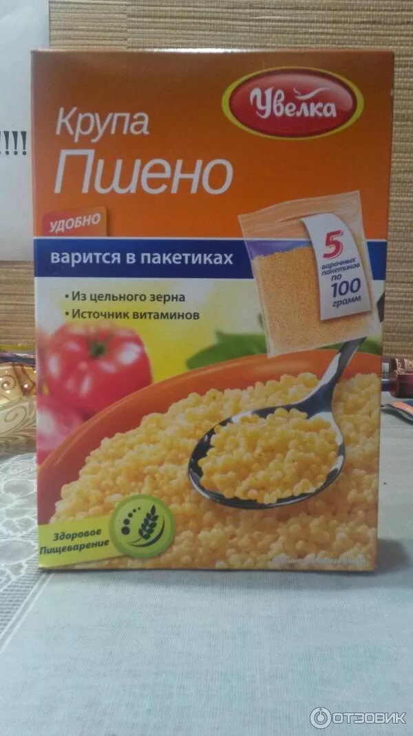 Каша в коробках фото Отзыв о Крупа Увелка "Пшено шлифованное" Быстро и вкусно