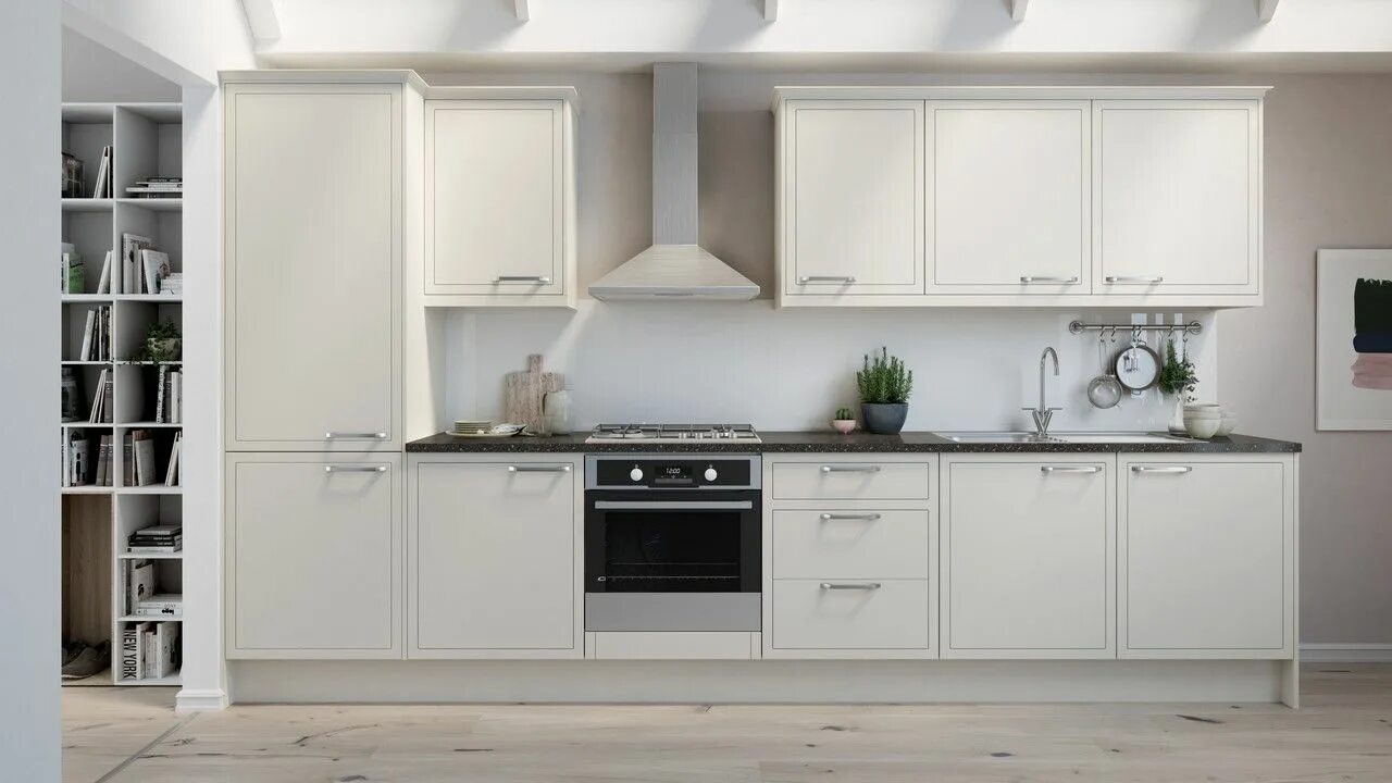 Кашемир серый кухня фото Newbury, White, Rigid, 8-unit, Laminate, No, No Kitchen units, White kitchen uni