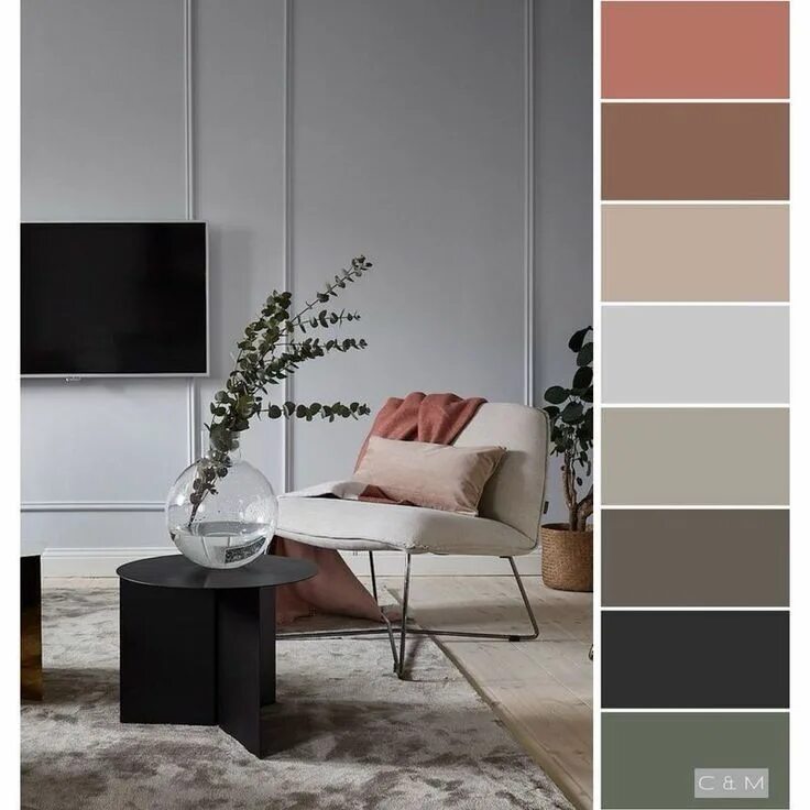 Кашемир серый сочетание цветов в интерьере Pin by Поля on комната мечты Room color schemes, Paint colors for living room, L