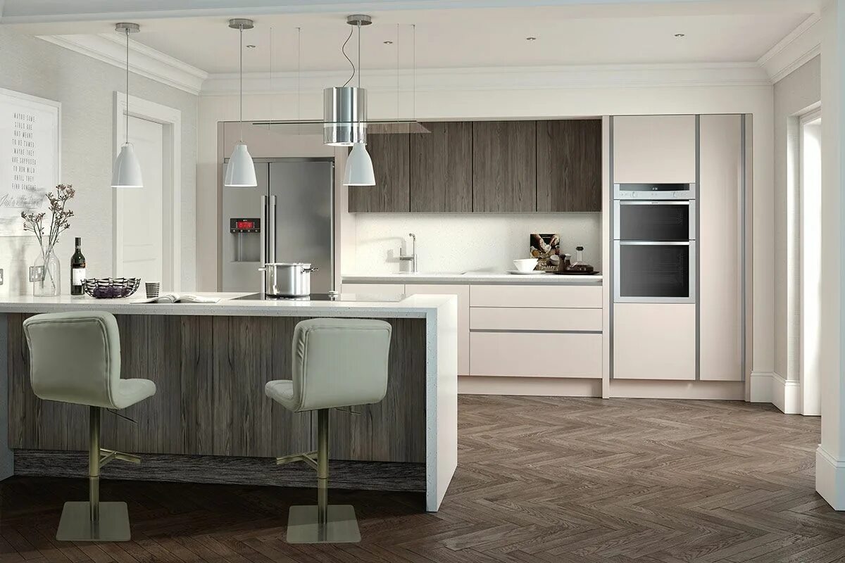 Кашемир серый в интерьере DF Sales and 2020 Fusion Contemporary kitchen design, Scandinavian style kitchen