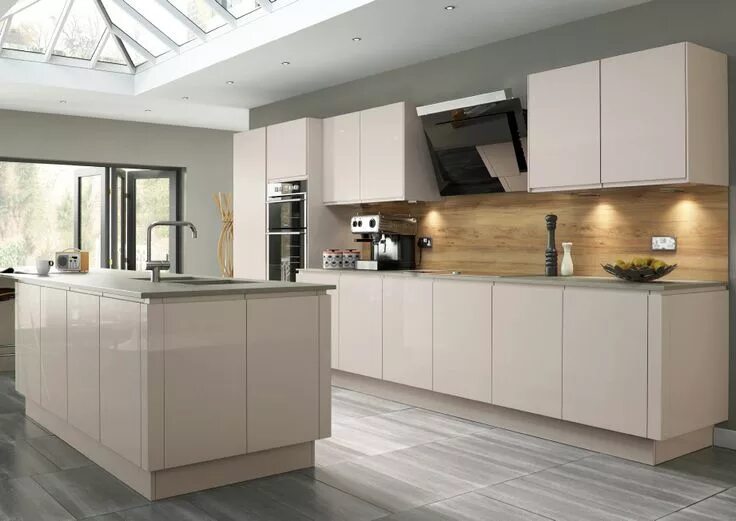 Кашемир серый в интерьере Modern kitchen design, Beige kitchen, Kitchen