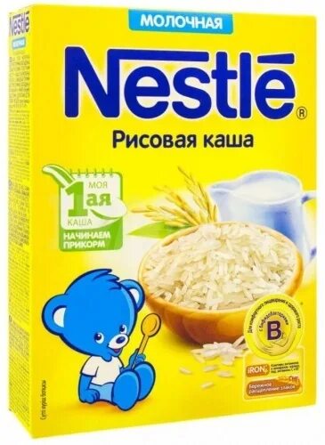 Каши с 4 месяцев фото Каша Nestle сухая молочная рисовая с 4 месяцев 220г - купить в Екатеринбурге с д