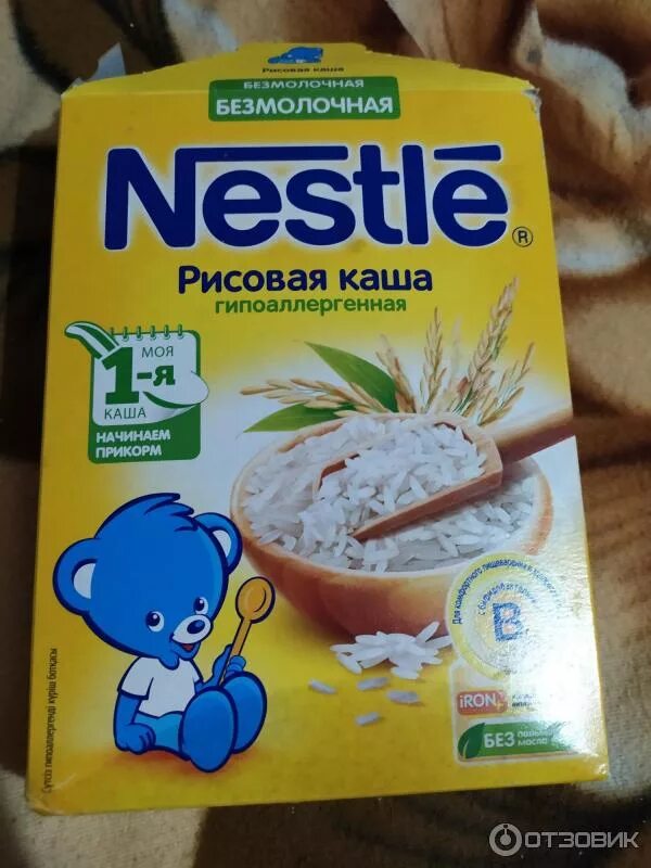 Каши с 4 месяцев фото Отзыв о Каша рисовая безмолочная Nestle Первый прикорм начала с этой каши