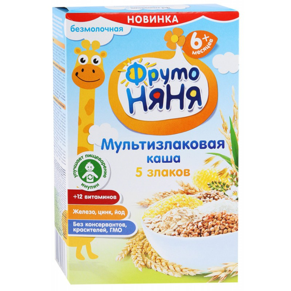 Каши с 6 месяцев фото Купить Каша "Фруто Няня" мультизлаковая, безмолочная с 6 мес. 200 г - Umall