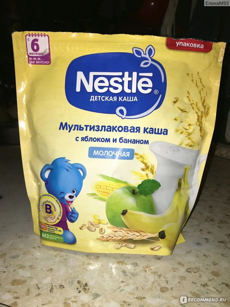 Каши с 6 месяцев фото Каша Nestle Мультизлаковая с яблоком и бананом - "Сомнительная каша" отзывы