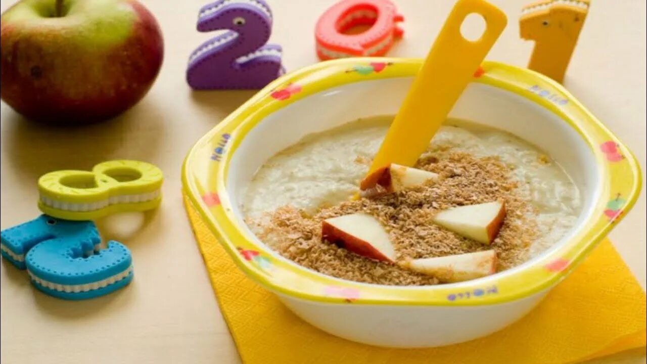 Каши в детском саду фото Oats Apple Porridge Recipe For Baby / Weight Gain Baby Food recipe - YouTube