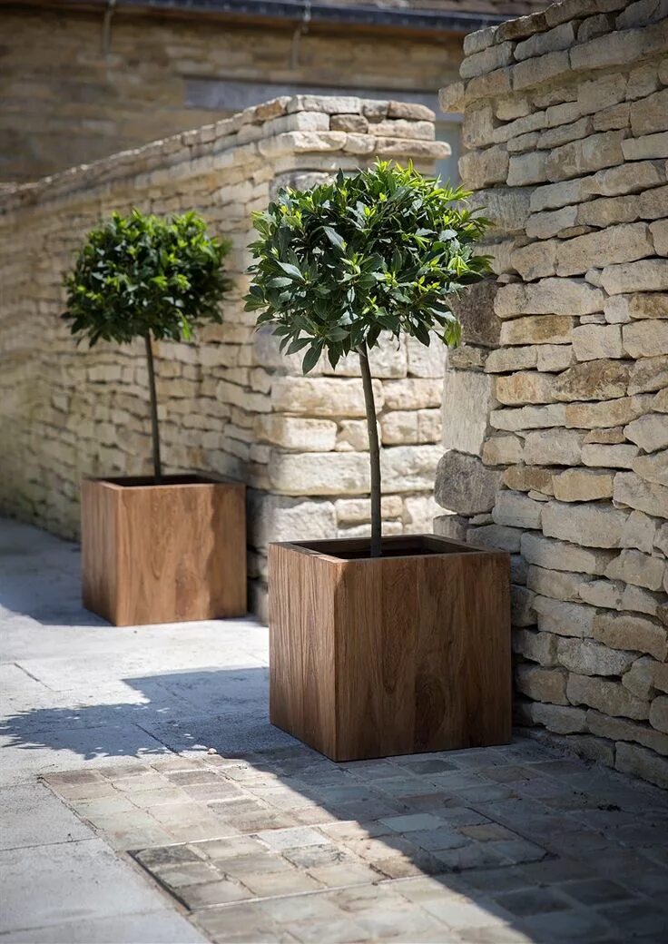 Кашпо деревянное уличное фото Indulge your garden and add a touch of contemporary design. This medium planter,