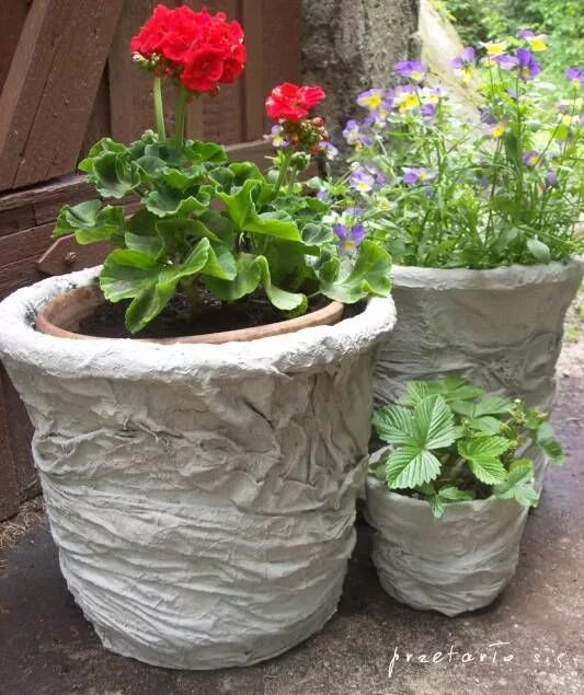 Кашпо для сада своими руками фото Imitacja kamiennych donic, czyli plastik odchodzi w niepamięć Plants, Decoupage 