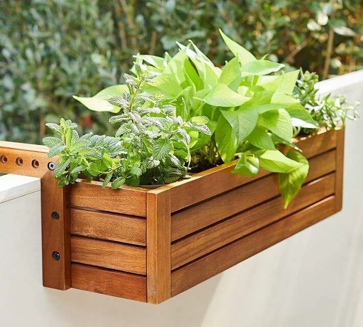 Кашпо для цветов своими руками фото Pottery Barn Juliet Balcony Planter Box On Rail Balcony planter boxes, Planter b