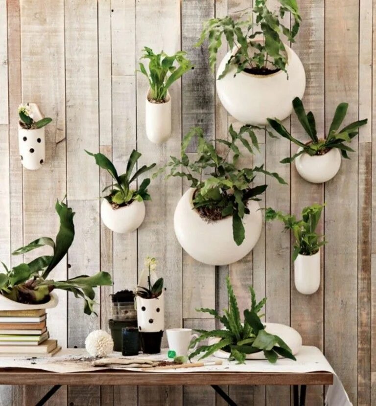 Кашпо на стене в интерьере фото 21+ Stunning Indoor Wall Herb Garden Ideas Hängepflanzen, Pflanzenwand, Zimmerpf