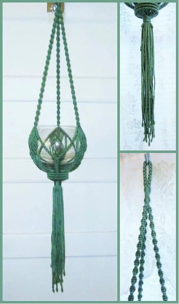 Кашпо подвесное макраме своими руками схемы Macrame Plant Hanger Sprigs Handmade Macrame Home Etsy Макраме, Подвески для рас