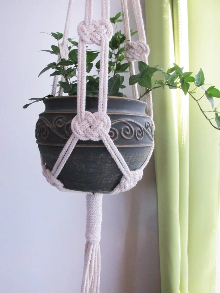 Кашпо подвесное макраме своими руками схемы Macrame Free macrame patterns, Diy macrame plant hanger, Macrame plant hanger pa