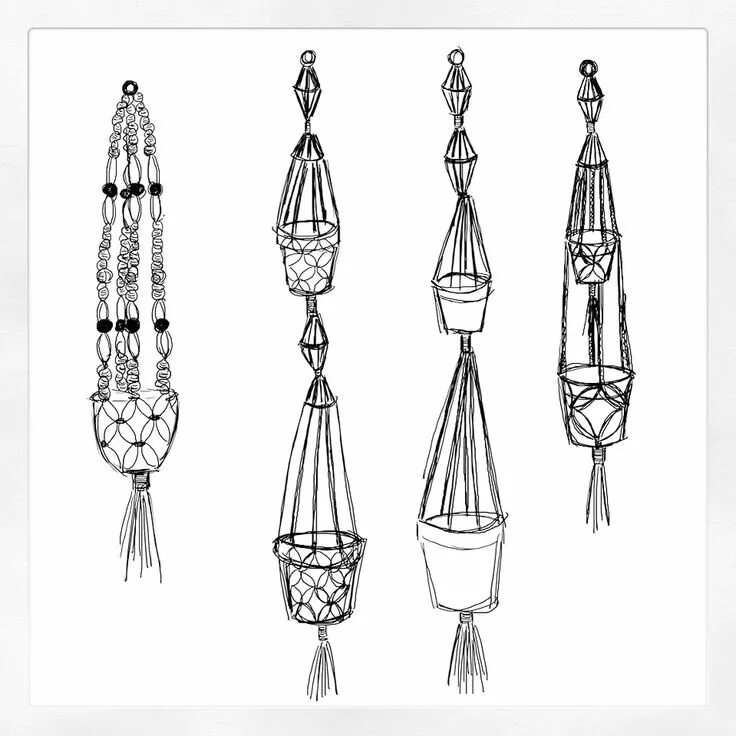 Кашпо подвесное макраме своими руками схемы Macrame plant hanger sketch ideas Macrame plant hanger, Plant hanger, Macrame pl