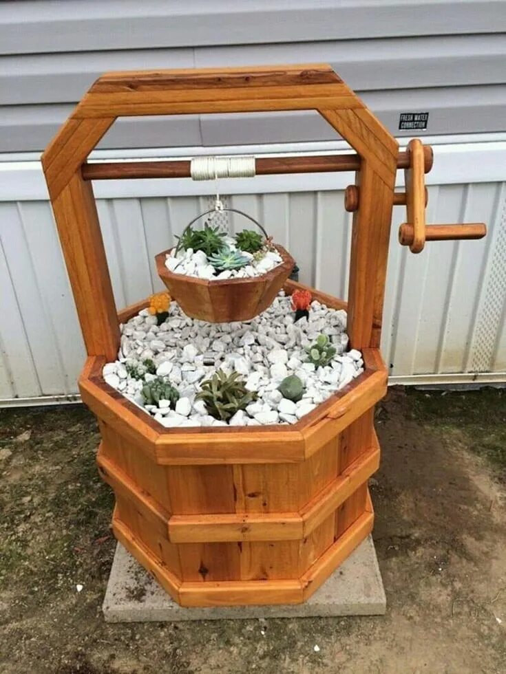 Кашпо своими руками для дачи уличные Pin on siembra Diy garden fountains, Diy garden projects, Wooden garden planters