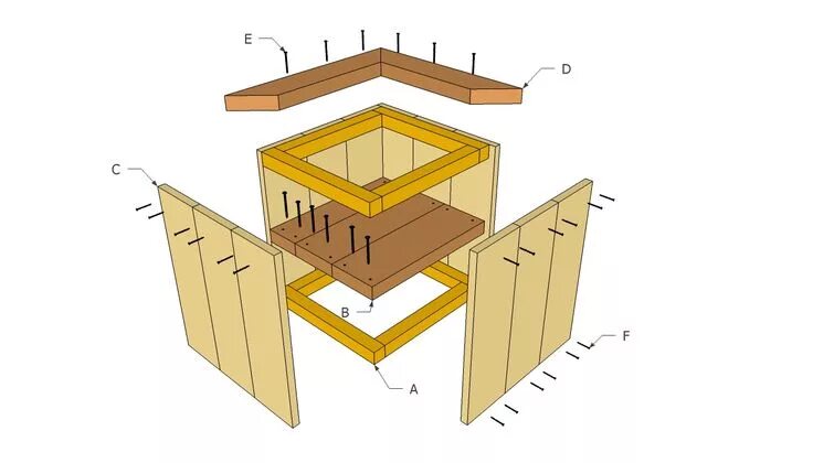 Кашпо своими руками схема Wooden Planter Plans HowToSpecialist - How to Build, Step by Step DIY Plans Wood