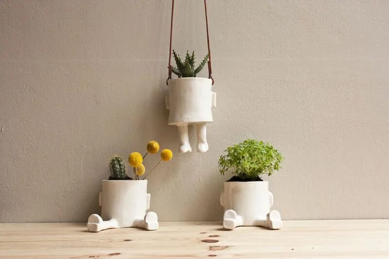 Кашпо в интерьере фото Sitting Plant Pots Flower pot design, Pot designs, Flower pots