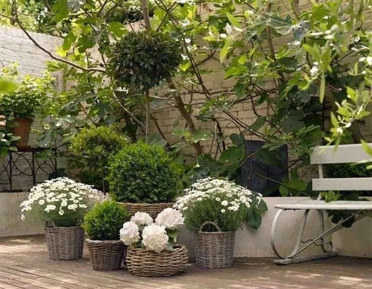 Кашпо в ландшафтном дизайне фото 46 Amazing Small Courtyard Garden Design Ideas - PIMPHOMEE Небольшие дворовые са