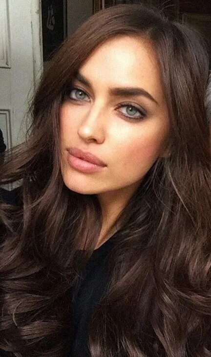 Каштановые волосы фото для зеленых глаз Pin de Shelly loves... em Hair & make-up Maquiagem linda, Irina shayk, Rosto bon