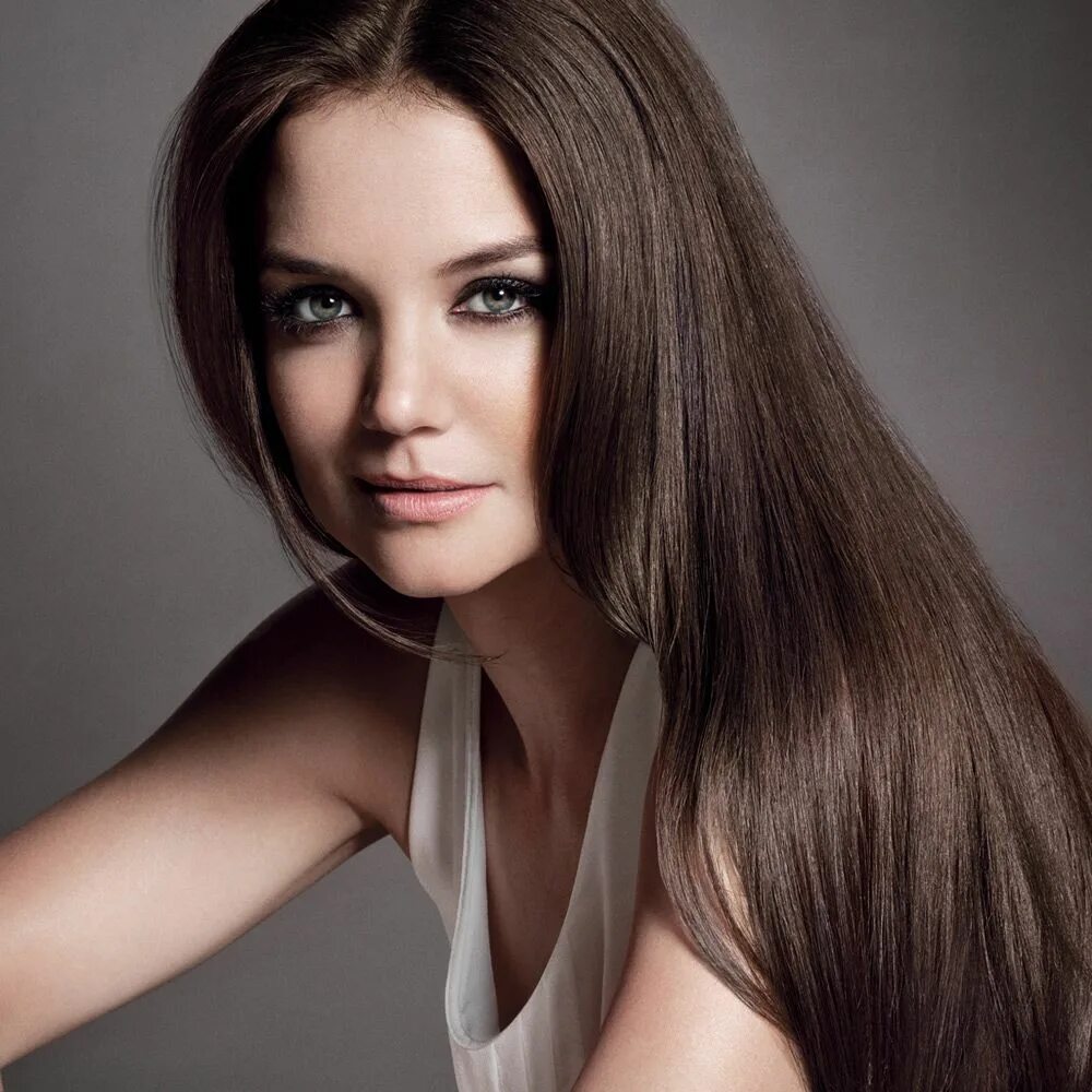 Каштановый цвет волос фото для серо голубых 8 Beauty Rules Katie Holmes Swears By Gorgeous hair, Katie holmes hair, Hair sty