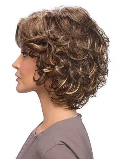 Каскад на короткие кудрявые волосы фото Convenient Lace Front Wavy Chin Length Classic Wigs, Classic Cap Wigs Curly hair