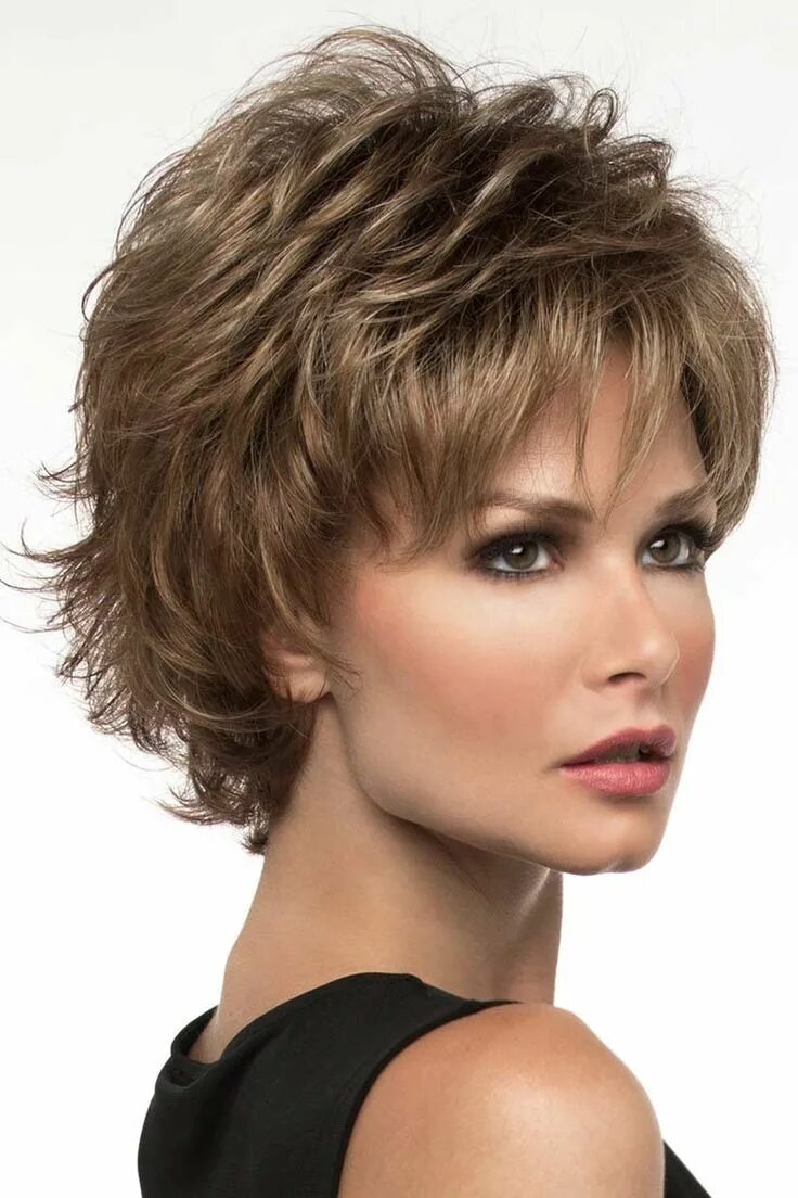 Каскад на короткие кудрявые волосы фото Alyssa Wig by Envy Hair cuts, Short hair cuts, Short hair with layers