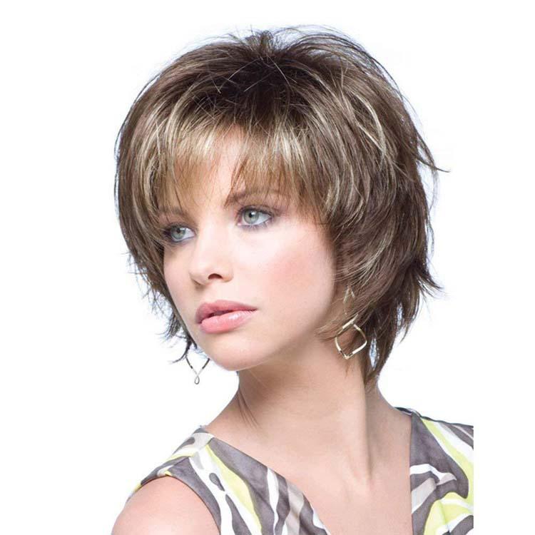 Каскад на короткие темные волосы фото Wig Heat Resistant Short Hair Gradient Wig Rose Hair Curly Hair - купить по низк