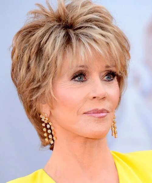 Каскад на короткие волосы фото за 60 30 stilvolle und charmante Jane Fonda Frisuren - Besten Frisur Stil Short hair c