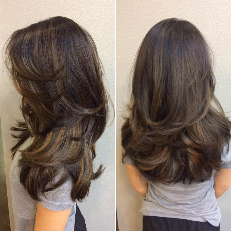 Каскад на средние длинные фото Luscious Layers ❤ #scottriskhair #naturalhighlights #brunette #longhair #dallas.