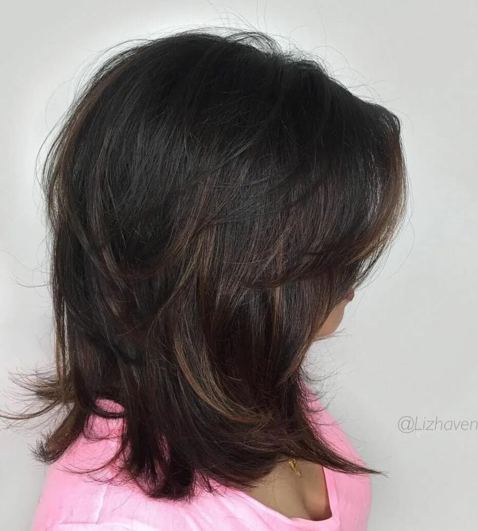 Каскад на средние темные волосы фото Pin on hair ideas