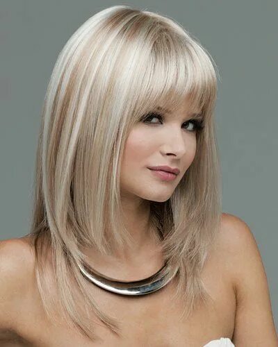 Каскад на светлые волосы фото High Quality Blonde Straight Shoulder Length Lace Front Wigs Monofilament wigs, 