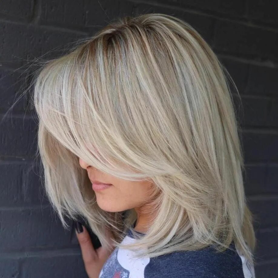 Каскад на светлые волосы фото Long Layered Blonde Balayage Bob Long hair styles, Blonde balayage bob, Long bob