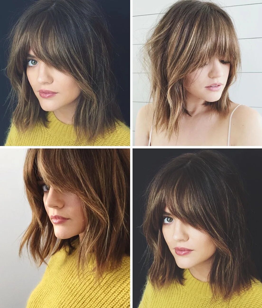 Каскад с челкой шторкой фото Lucy hale bangs Medium hair styles, Hair lengths, Short hair styles