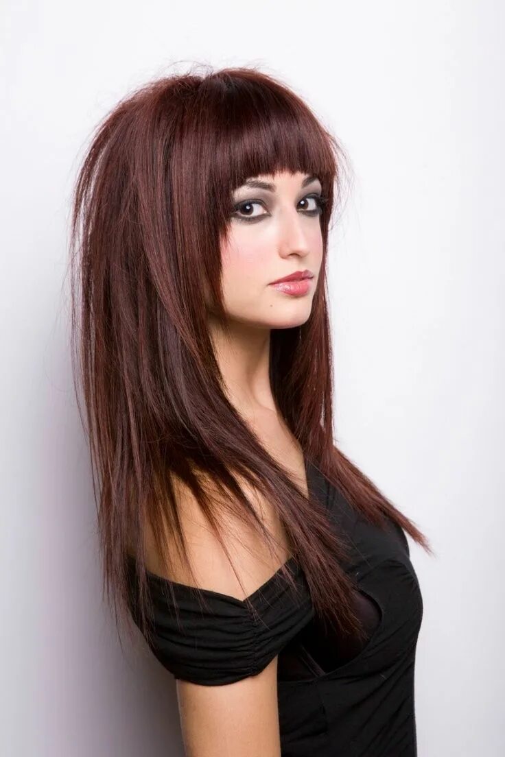 Каскад с красивой челкой фото Pin on Bangs and long hair!! Long hair styles, Remy hair wigs, Long hair cuts