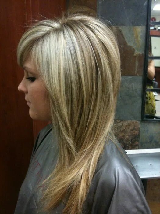 Каскад с мелированием на средние волосы фото Bright blonde bolder look layeredcut in 2023 Long hair styles, Brown blonde hair