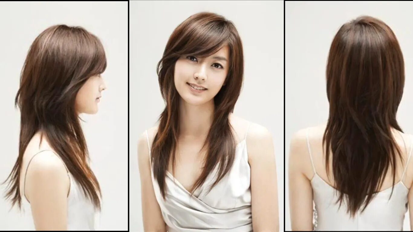 Каскадная прическа на длинные волосы side-swept bangs and long layers Oval face haircuts, Oval face hairstyles, Long 