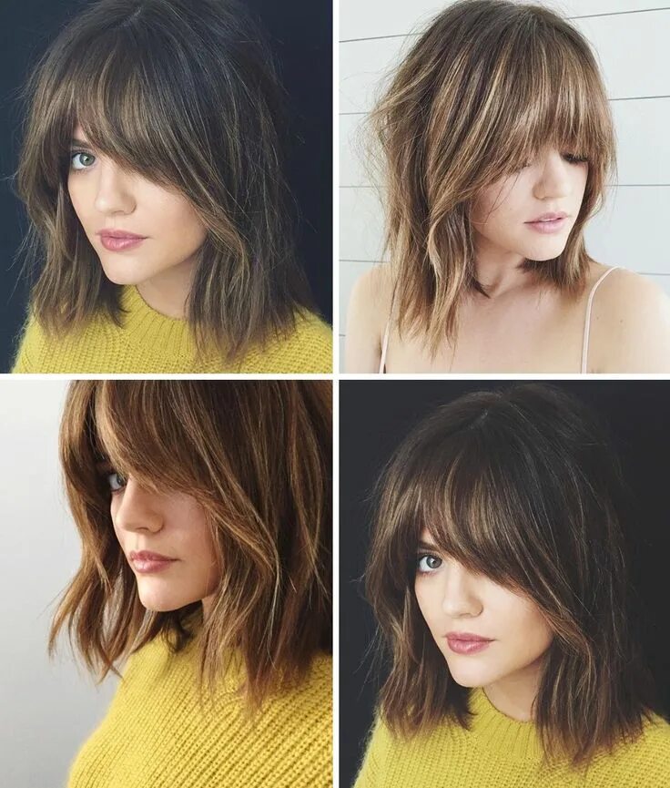 Каскадная стрижка с челкой шторкой Beautiful Short Bob Hairstyles And Haircuts With Bangs - This Way Come Medium ha