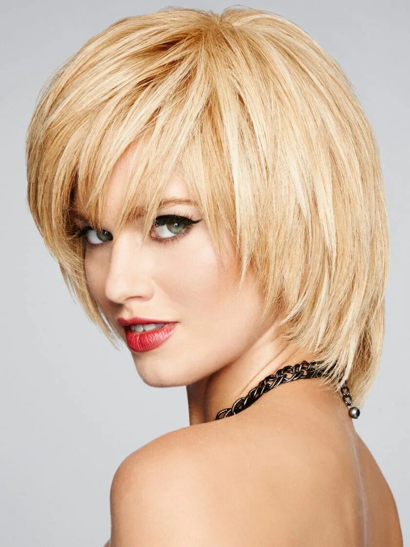 Каскадное каре фото Pin on Blonde hair 1 Long hair styles, Short human hair wigs, Raquel welch wigs