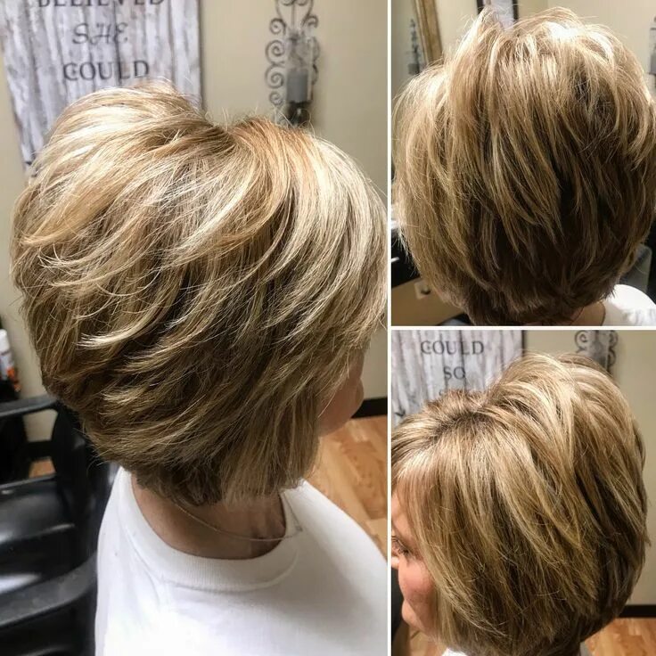 Каскадное каре фото вид сзади Pin on Hair by Kimberly Short hairstyles for thick hair, Short layered haircuts,