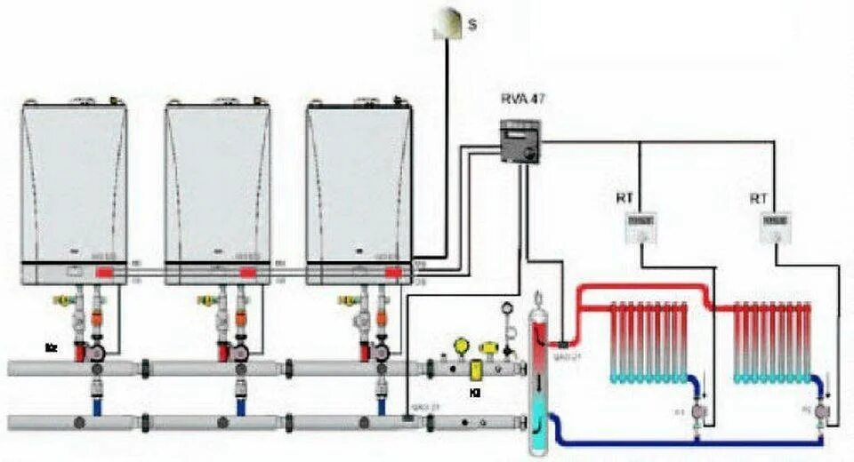 Каскадное подключение котлов Картинки ПОДКЛЮЧЕНИЕ КОТЛА BAXI ECO 4S