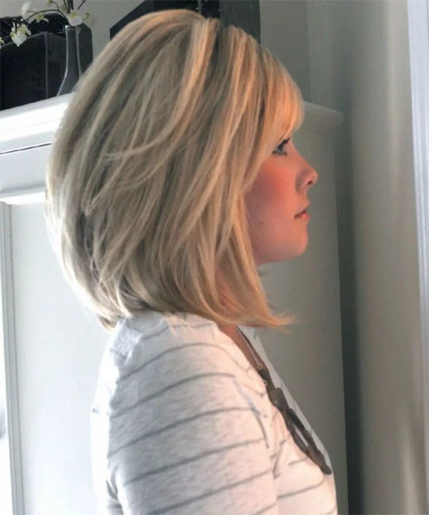 Каскадный боб на средние волосы фото Image result for long bob haircuts Thick hair styles, Medium hair styles, Hair l