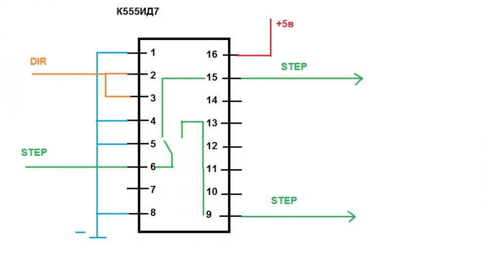 Каскадный способ соединения имс Микросхема К555ИД7