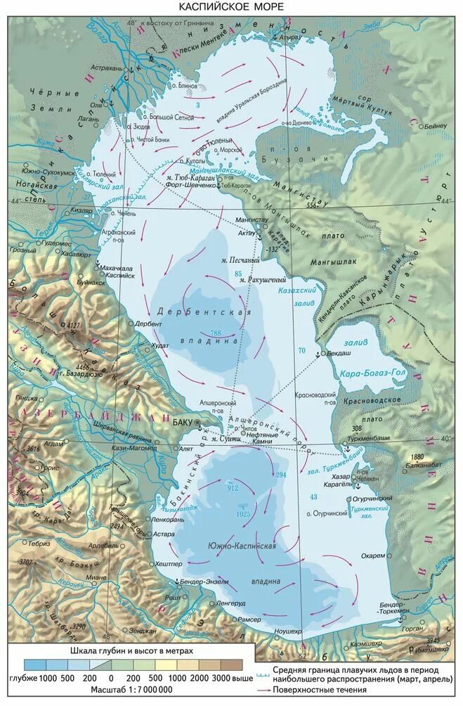 Каспийское море на карте фото Сколько морских портов расположено на Каспии и какие из них российские?