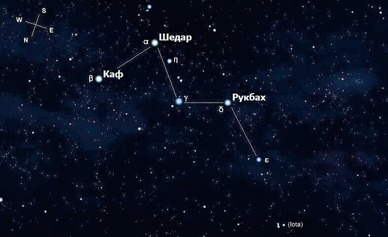 Кассиопея на небе фото Легендарное созвездие Кассиопея Космос гид Дзен