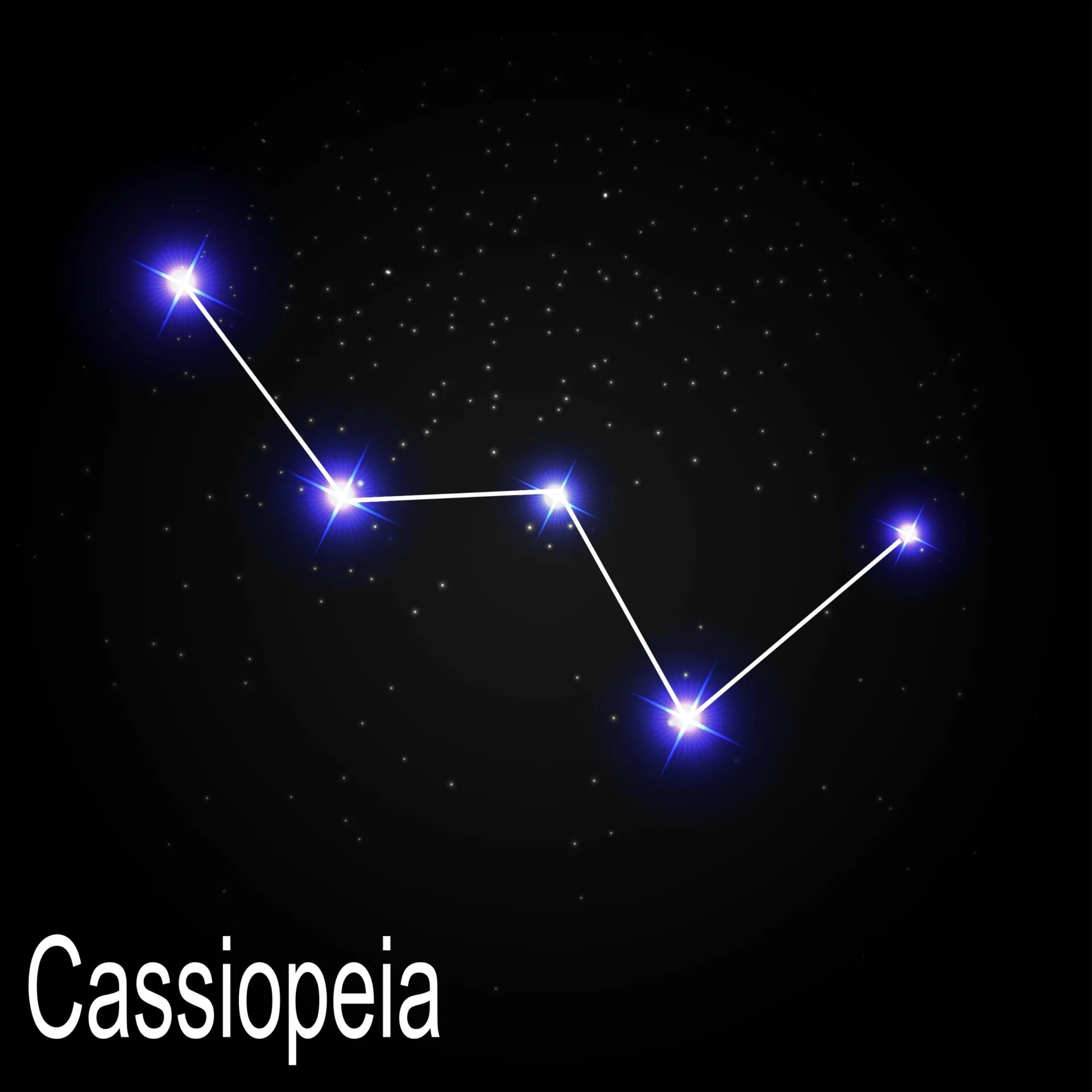 Кассиопея созвездие 2 класс фото Cassiopeia Constellation with Beautiful Bright Stars on the Background of Cosmic