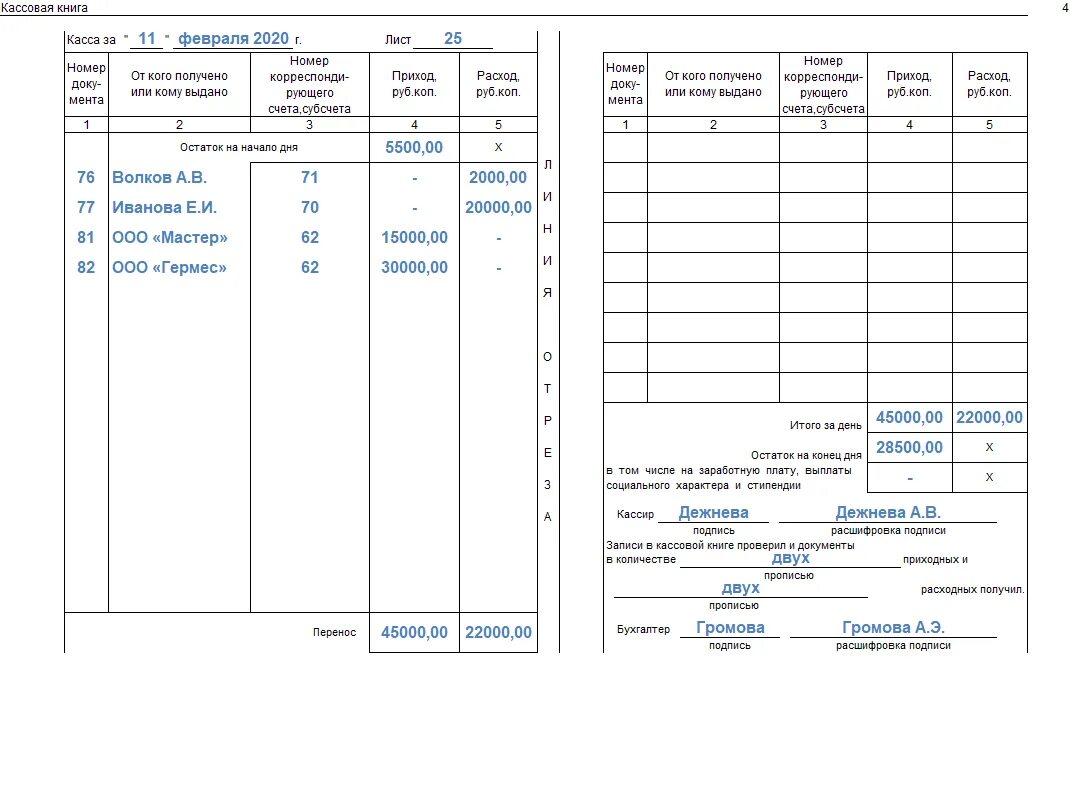 Кассовая книга фото образец Провести по кассе