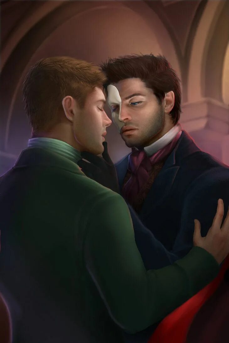 Кастиэль клуб романтики фото Dean & Castiel - Supernatural/Phantom of the Opera Fanart destiel, Sobrenatural,