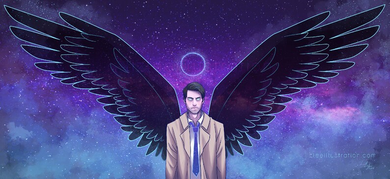 Кастиэль клуб романтики фото Castiel Ultraviolet Print Etsy